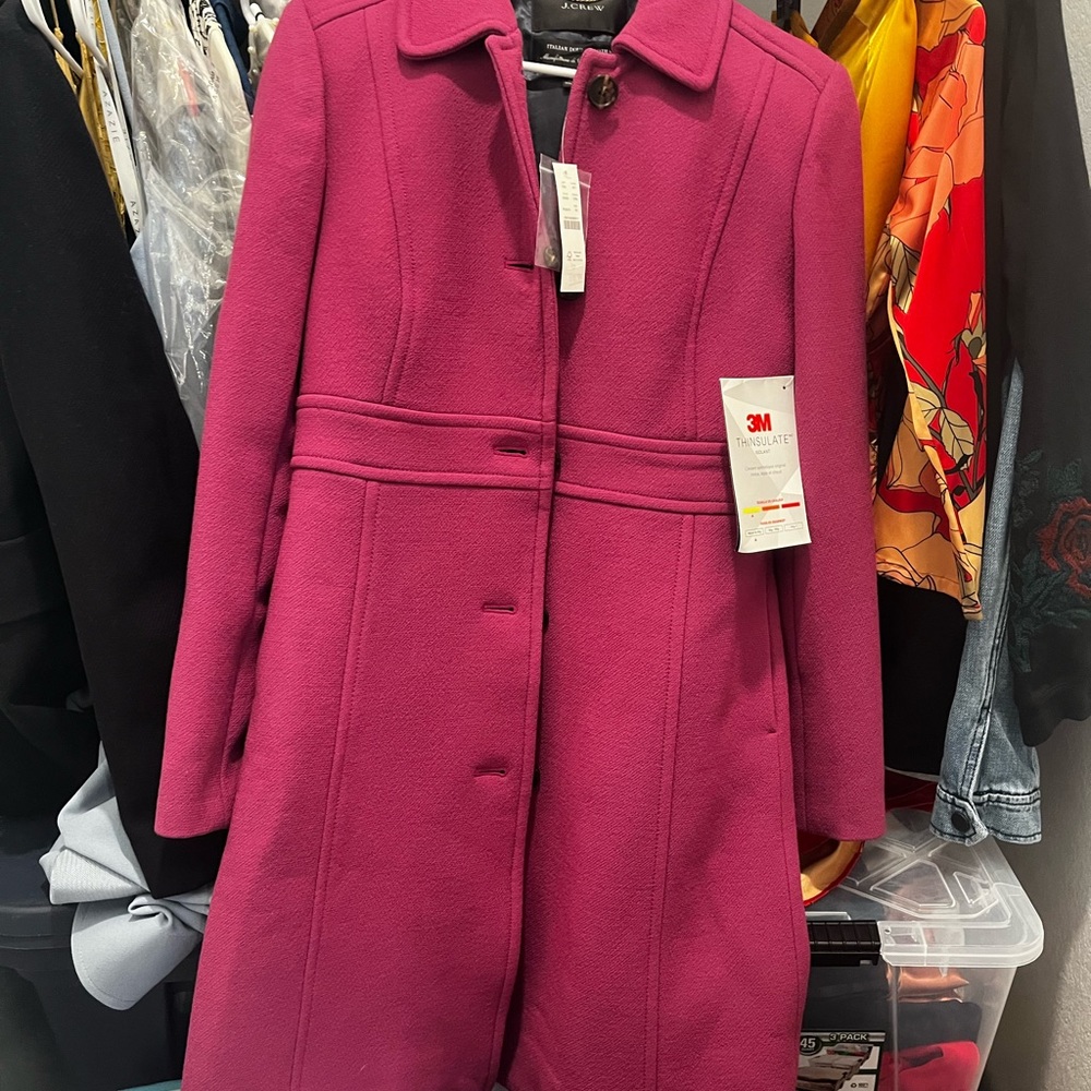 Jcrew lady day topcoat 4P berry pink